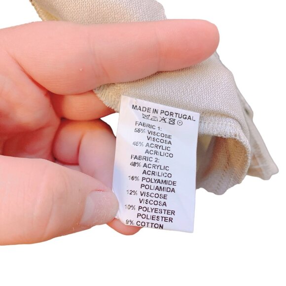 NWOT Vilagallo Beige Embroidered Sleeve Open Front Jacket 40 (6) - Picture 5 of 7